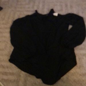 Black, Cold-shoulder cut-out blouse